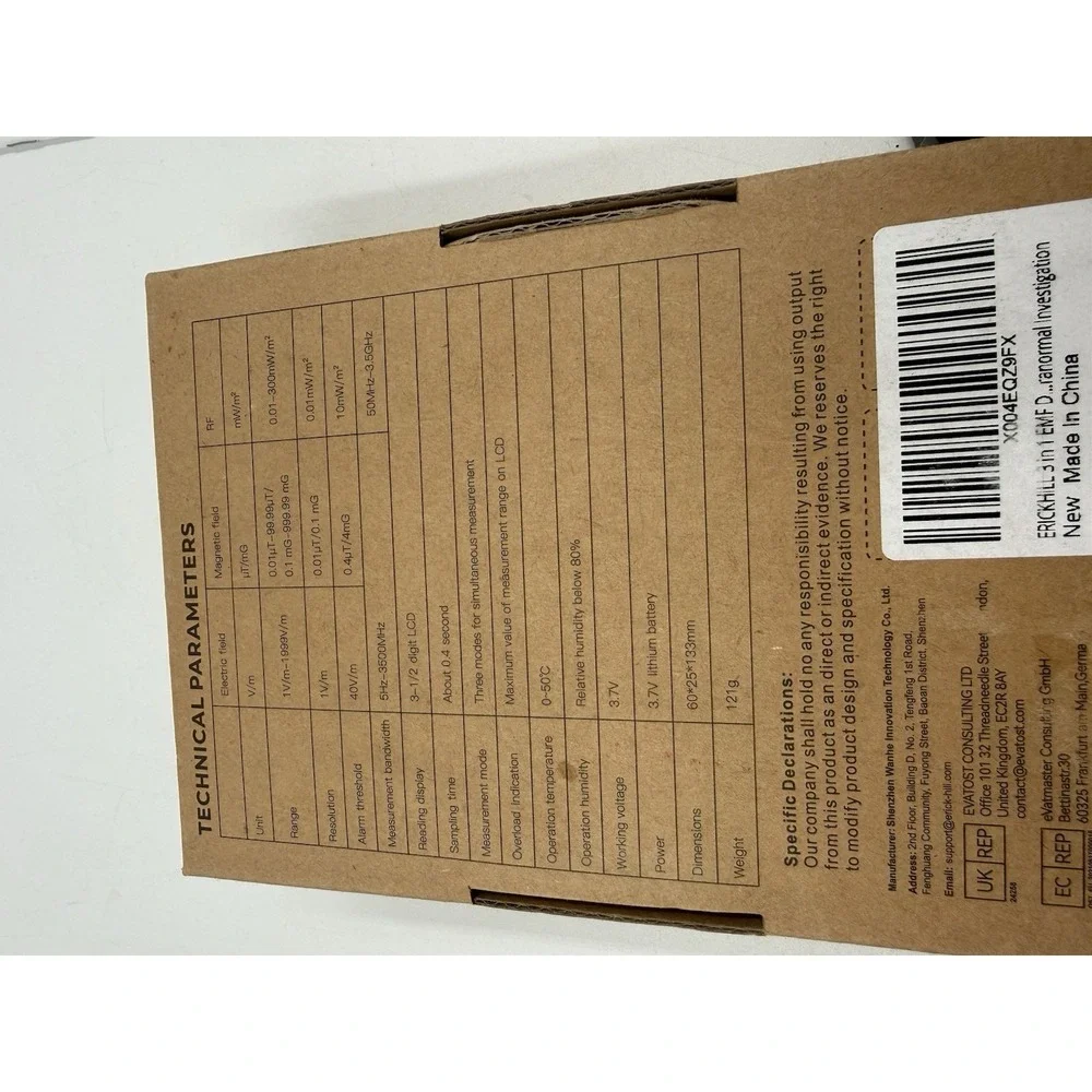 ERICKHILL EMF Detector Rechargeable Digital Electromagnetic Field Radiation‎